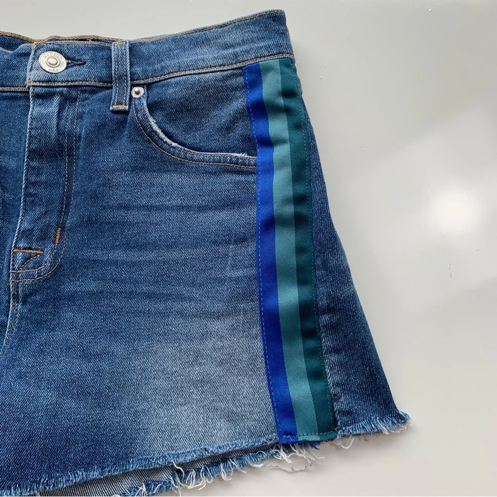 Hudson Sade Cut Off Jean Shorts 25 Blue Striped - Picture 6 of 11
